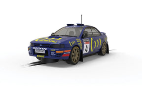 Blue Subaru rally car replica, 1995 World Champion edition model for Scalextric C4428