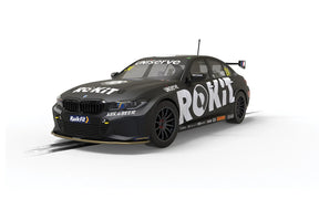 Black BMW race car model from the 2022 BTCC season for Scalextric C4440