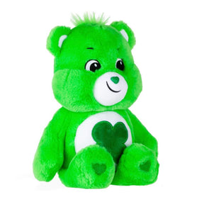 Green plush Care Bear toy with a heart on its tummy for Schylling 22400