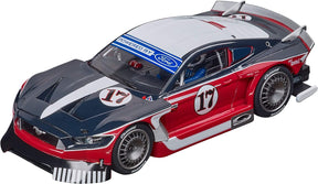 Red and white Ford Mustang slot car with racing number 17 for Carrera 20027636
