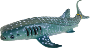 Whale shark toy, green and blue, with distinct markings for Mamejo MAJ12214