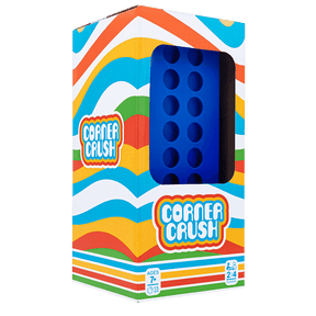 Game box for Corner Crush, featuring colorful design and blue game piece for Big G Creative 1036