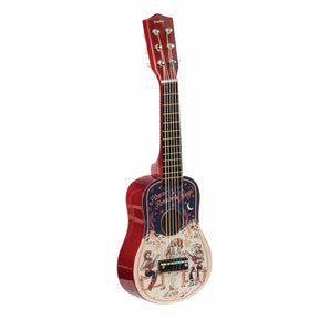 Red cowboy-style guitar with printed musical and western motifs for Schylling GTR
