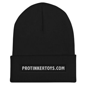Black beanie with "" text on the cuff for 6761934_8936