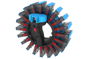 Blizzard dart gun with blue and black components for Bullseye USA 05880