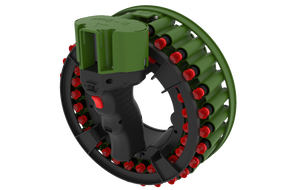 Dart gun firing mechanism with green and red darts visible for Bullseye USA 08980
