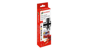 Set of WWII acrylic paint dropper bottles and brushes for model painting for Humbrol DB9064