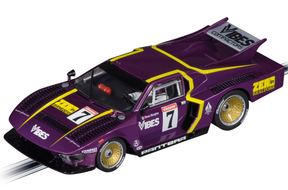 Purple race car toy, De Tomaso Pantera, with "No. 7" visible for Carrera 20027720