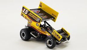 Diecast model of a winged sprint car, number 15, sponsored by Advance Auto Parts for ACME Diecast A6422005, parts view, product view 1