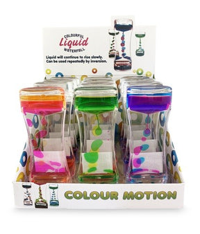 Colorful liquid timers showing color movement, packaged in a box for Handee NV1958