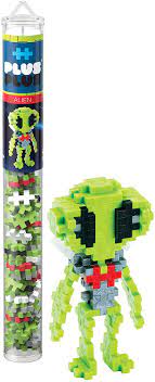 Green alien building toy with stackable pieces for Plus Plus 04231