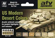 Set of acrylic airbrush colors for modeling desert tones for Vallejo Paints 71209