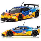 Orange and yellow McLaren F1 GTR race car model with number 25 for Scalextric C3917