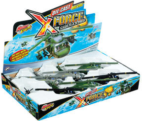 Die-cast toy set featuring multiple green and gray military helicopters for Toy Smith 4849