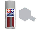 Gray surface primer paint can and swatch for Tamiya Paints TAM87042