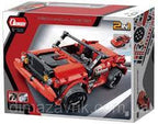 Red RC racing car toy set, 2-in-1 buildable vehicle for Qihui QIH08025