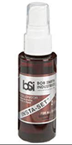 Brown bottle with white cap, labeled Insta-Set Accelerator for resin casting for BSI 151