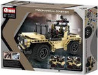 RC armed off-road vehicle building set, yellow and black, with accessories for Qihui QIH08022