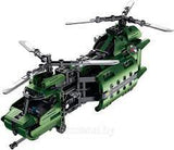 Tech Brick Military Helicopter  2 in 1 | QIH06809 | Qihui Bricks-IMEX-[variant_title]-ProTinkerToys