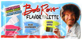 Candy palette showing strawberry, blue raspberry, green apple, and brown dip colors for Nassau Candy 42259