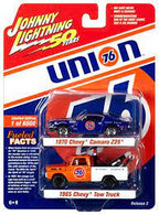 Die-cast cars: 1970 Camaro and 1965 Chevy tow truck for Johnny Lightning JLPK008-2