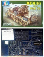 Model kit parts layout for DEMAG PAK 38 scale model for Italeri Model. Co 6383
