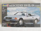 Silver Mercedes 300SL-24 convertible model kit box art for Revell Model. Co 7332