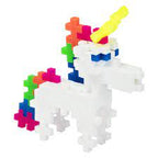 Colorful unicorn toy built with interlocking plastic bricks for Plus Plus 04144