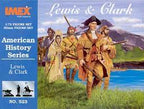 Lewis and Clark figures in a historical outdoor scene for IMEX 523