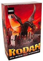 Roaring monster model kit box art featuring Rodan against a city backdrop for Polar Lights Model kit POL963