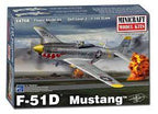Model kit box art showing a P-51D Mustang fighter plane in flight for Minicraft 14766
