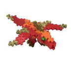 Colorful, textured dragon-shaped decorative piece for Plus Plus 04159