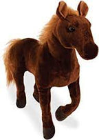 Stuffed brown horse toy, standing pose, realistic texture for Real Planet HR28BR