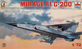 Scale model kit of a Mirage F-1 C-200 fighter jet in flight for ESCI 9061