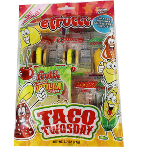 Taco Twosday Gummi Candy 2.7 Oz Peg Bag | 49135 | E. Frutti