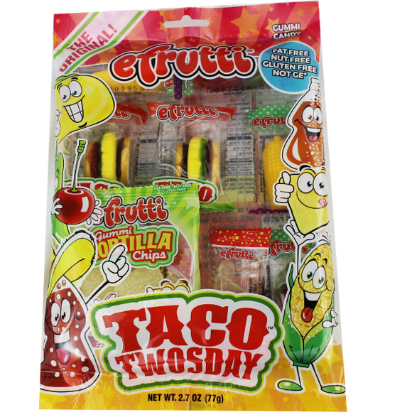 Taco Twosday Gummi Candy 2.7 Oz Peg Bag | 49135 | E. Frutti