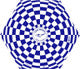 Blue and white checkered parachute for model rockets for Estes EST2267