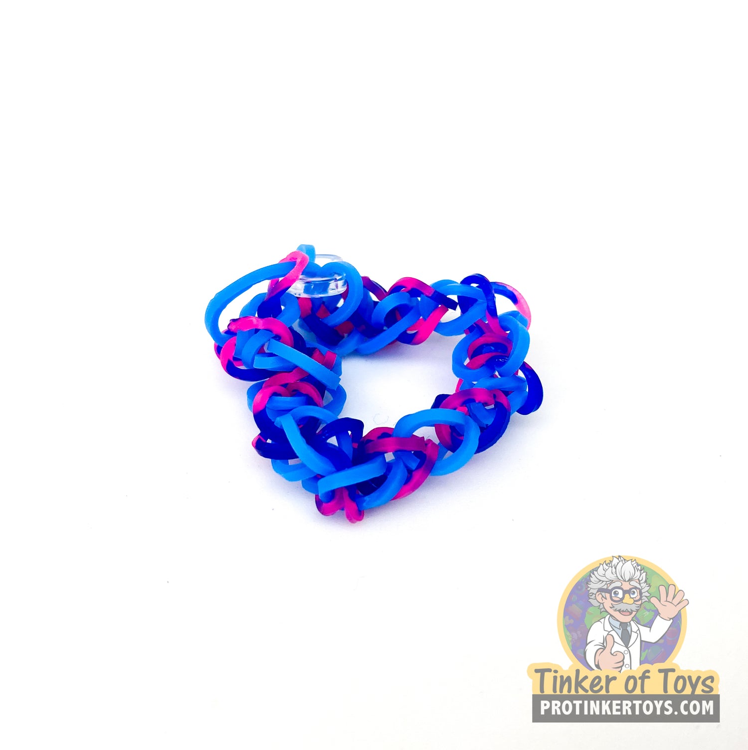 Colorful, woven loom bracelet in assorted bright colors