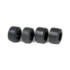 Four black slot car tires for 1/32 scale model cars for NINCO Slot Cars 80502