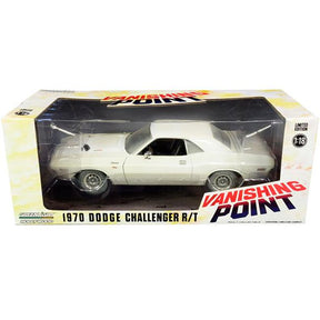 White 1970 Dodge Challenger R/T diecast model car in box for GreenLight Hollywood 13526