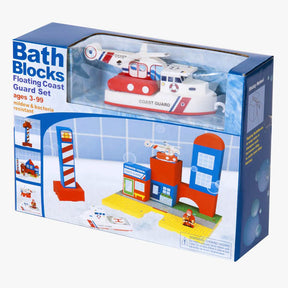 Toy set: Bath Blocks floating coast guard play set with boats and buildings for 22087