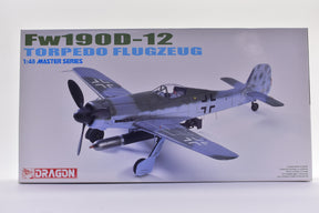 Model kit box art showing a 1/48 scale Fw 190D-12 torpedo aircraft for Dragon DML Model Co 5534