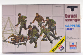German Sappers Unit 1/35 scale model box art showing soldiers in action for ESCI 5006