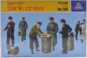 Model kit box art showing six figures representing a German tank crew for Italeri 306