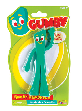 Green, bendable toy figure of Gumby in clear packaging for U.S. Toy Co 4511