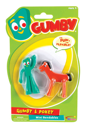 Gumby and Pokey mini bendable toys in clear packaging for U.S. Toy Co 4513