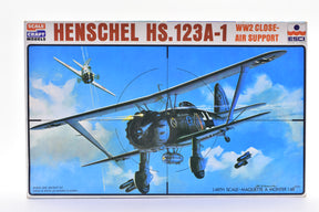 Henschel HS.123A-1 WWII aircraft model kit box art for ESCI SC-4001