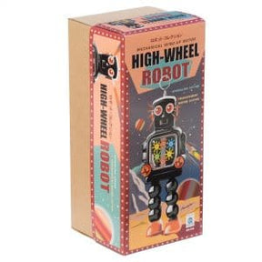 Boxed toy robot toy, featuring a colorful design and action figure for Schylling MS436
