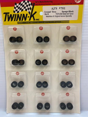 Set of black, sponge-like ground tires for model trains for AJ Inc 781