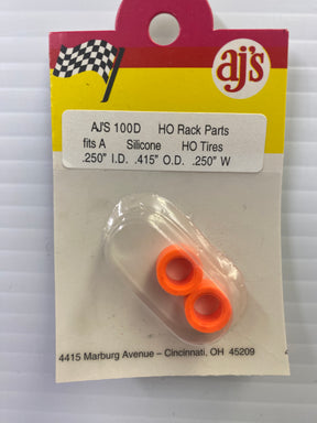 Orange silicone tires for HO scale model train racks for AJ'S 100D